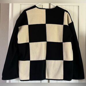Grön Kulle Lu Black and White open front jacket size 2